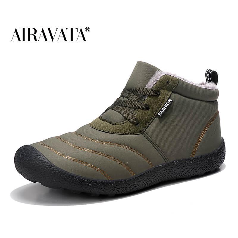 Winter Men Snow Boots Thicken Plush Lining Keep Warm Boots Waterproof Fabric Cotton-padded Shoes