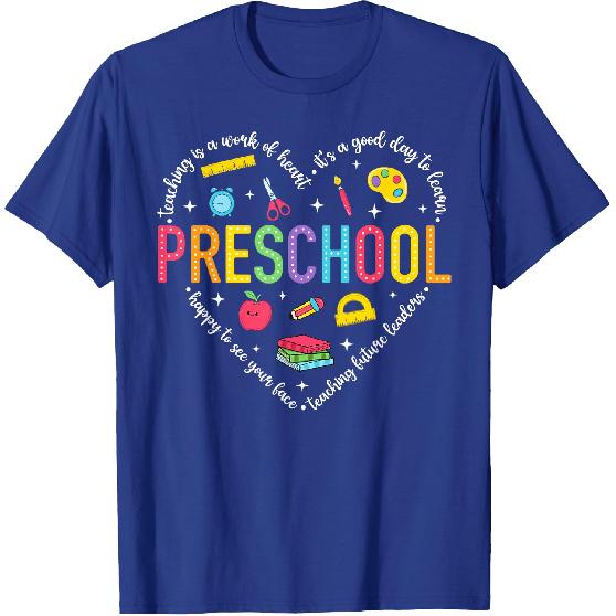 Preschool Teacher Pre-K Heart First Day of Preschool Kids T-Shirt