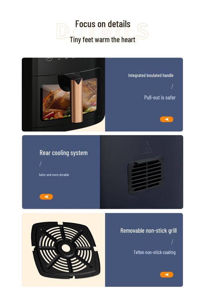 2025 Visible Air Fryer: Large Capacity, Multi-functional, Oil-Free Electric Fryer
