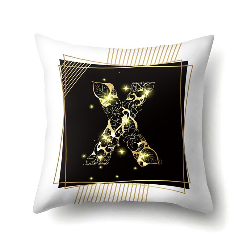 Polyester Pillowcase 26 English Letters Sofa Pillow Bedside Cushion Car Lumbar Cushion Office