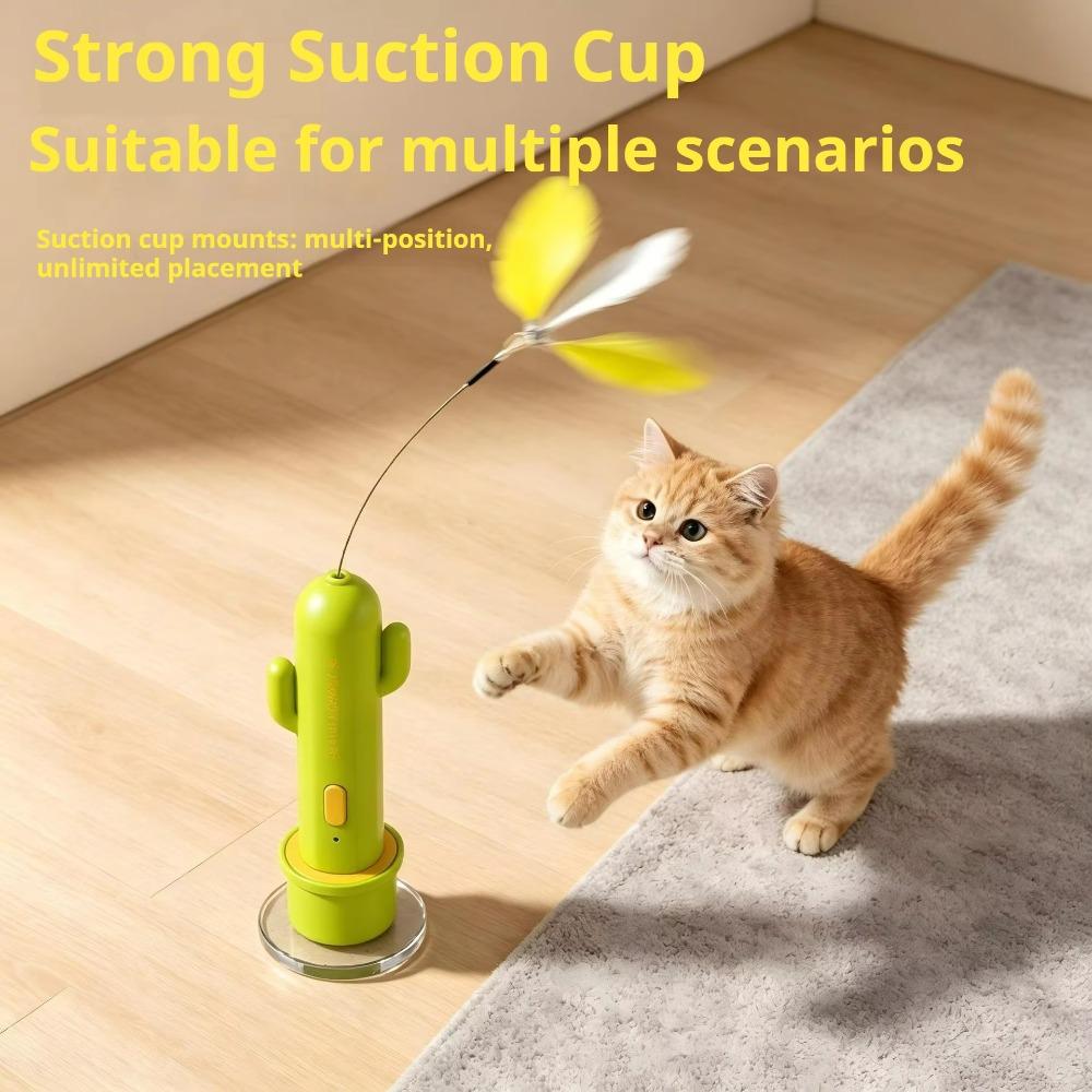 Suction Cup Cat Teaser Toy 360 Rotation Electric Cat Rod Interactive Cat Toy Home Furniture