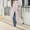 Women Slim Fit Hooded Down Parkas Winter Warm Medium Long Coat Stylish Solid Casual Zipper Outwear Autumn Jackets