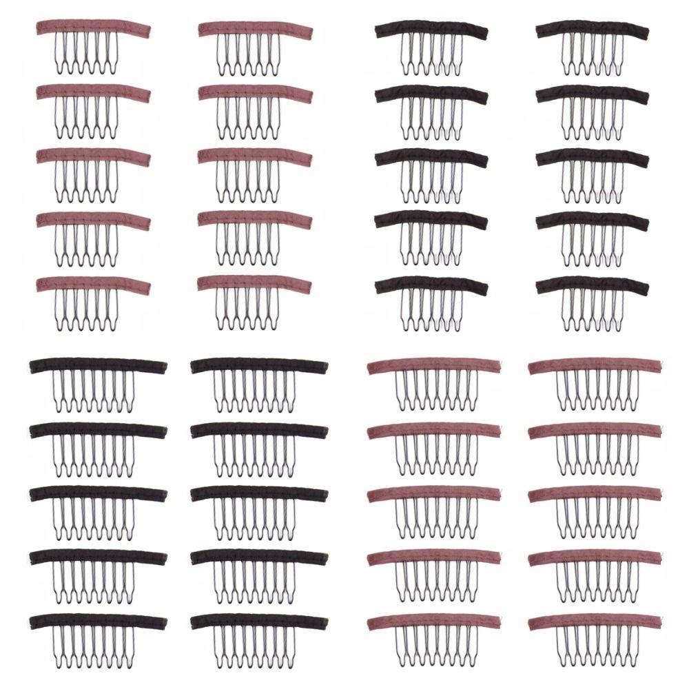10 Pcs/Lot Cloth Wig Clips 6/8 Theeth Hair Extension Clips Wig Making Tool Wig Combs  for Wig Caps