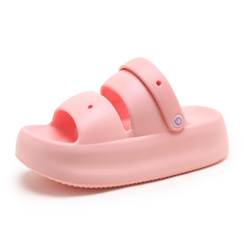 

Женские летние сандалии на платформе, толстая подошва, домашние уличные тапочки, мягкие, из ЭВА, для девочек, для студентов, повседневная обувь для ходьбы, двухсторонняя одежда, сандалии 35-36 розовый