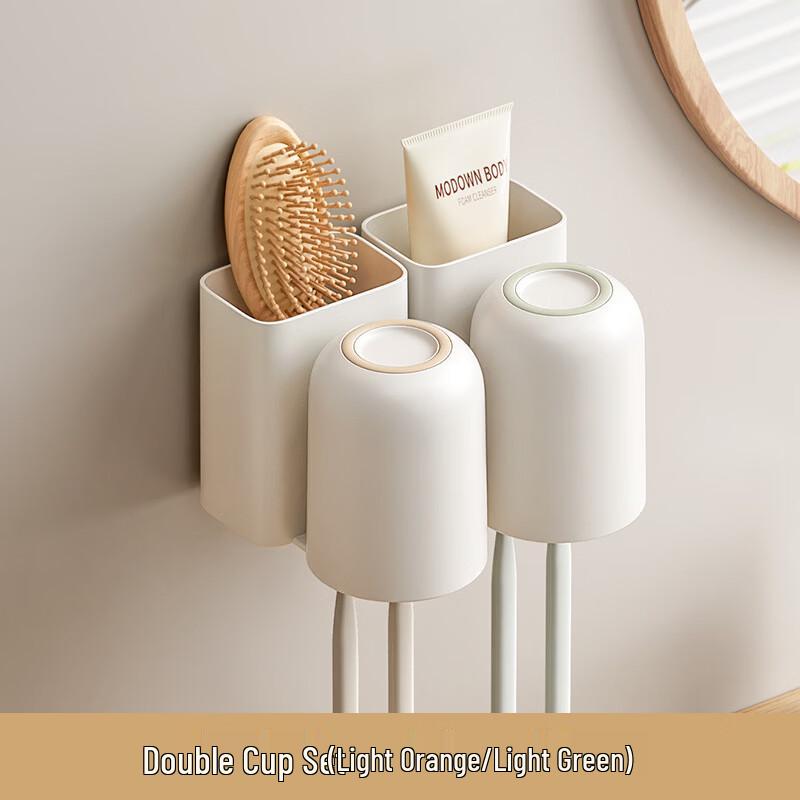 

cmaos No-Drill Toothbrush Holder with Mouthwash Cups
