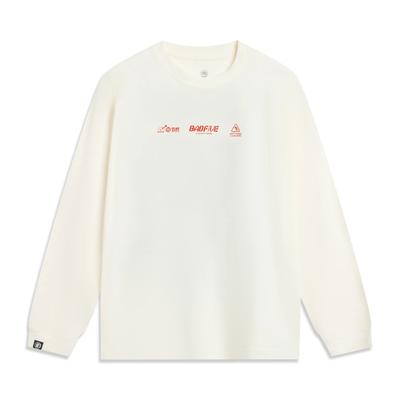 Li Ning Basketball Series Anti-Five Series Ronde Hals Pullover Letterprint Losse Lange Mouw T-shirt Heren Tops AHSV781-1