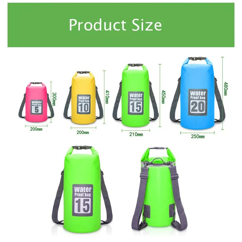 Outdoor Swimming Bag 5L/10L/15L/20L/30L Waterproof Dry Bag Backpack Water Floating Bag Sack for Rafting Boating River Trekking