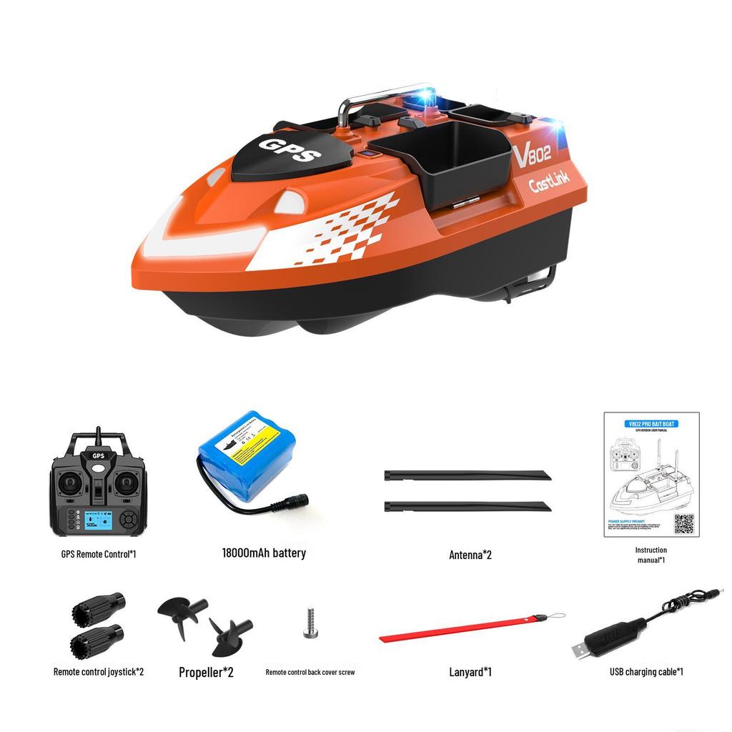 Smart Electric Remote Control Bait Boat with Automatic Return and Dispenser for Outdoor Fishing