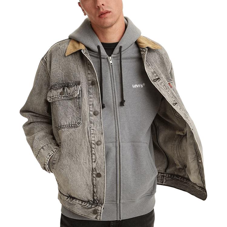 Levis Vintage Lapel Denim Jacket Unisex Jackets Gray A0640-0001