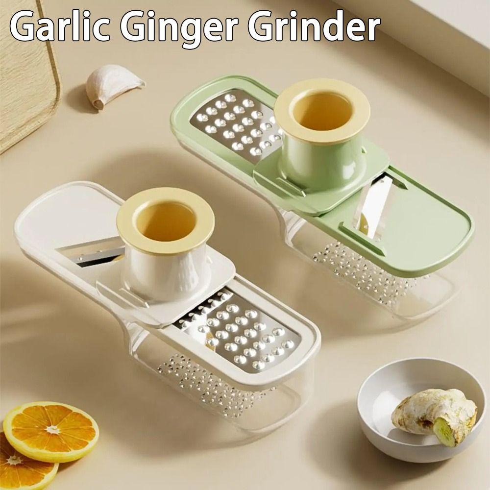 3in1 Garlic Ginger Grinder Kitchen Gadget Mini Garlic Grinder Manual Garlic Press for Crushing Spices Herbs Garlic
