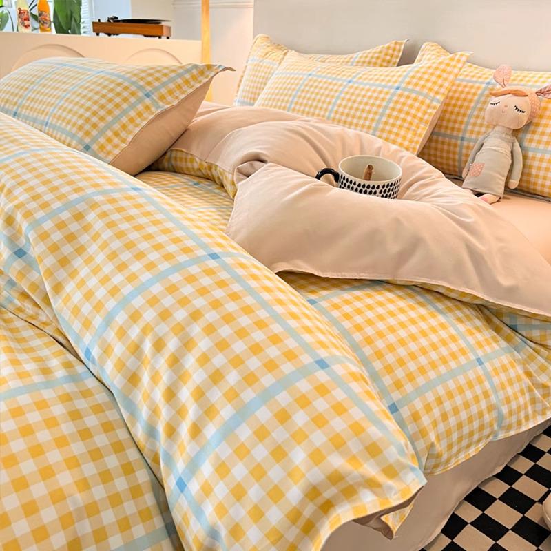 Bettbezug, Reine Baumwolle, Einzelstück, 180x220cm - 2025 Neu 1,5m Vierteiliges Set