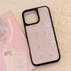 Glazed Sand Suitable for Iphone15 Apple 16pro Max Mobile Phone Case Ins Glitter Pink Check Bow 13 Sweet 14