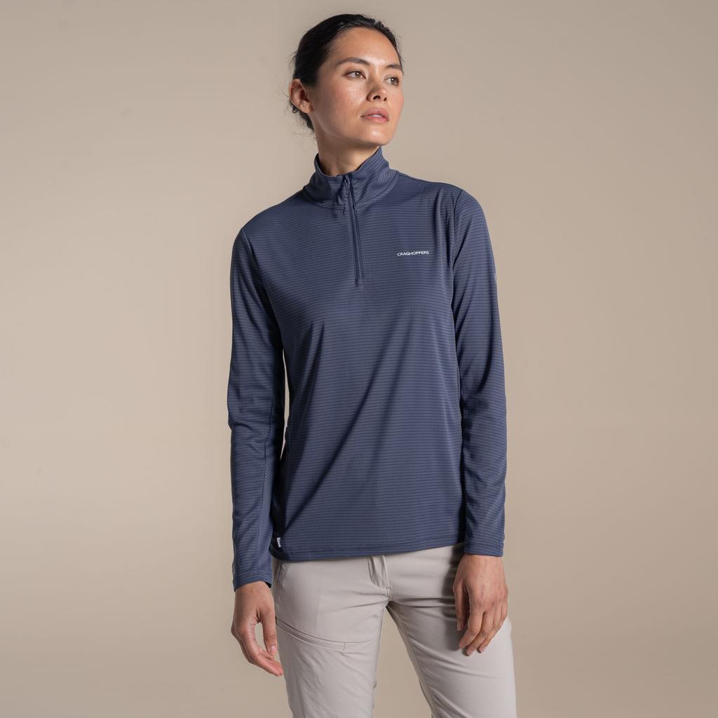 CRAGHOPPERS Top de media cremallera Nosilife para mujer/dama