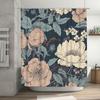 Large floral shower curtain waterproof bathroom decor elegant romantic home accessories custom size options available