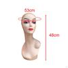 Bald Female Mannequin Head with Left Shoulder Multipurpose Professional Makeup Wig Stand 48cm