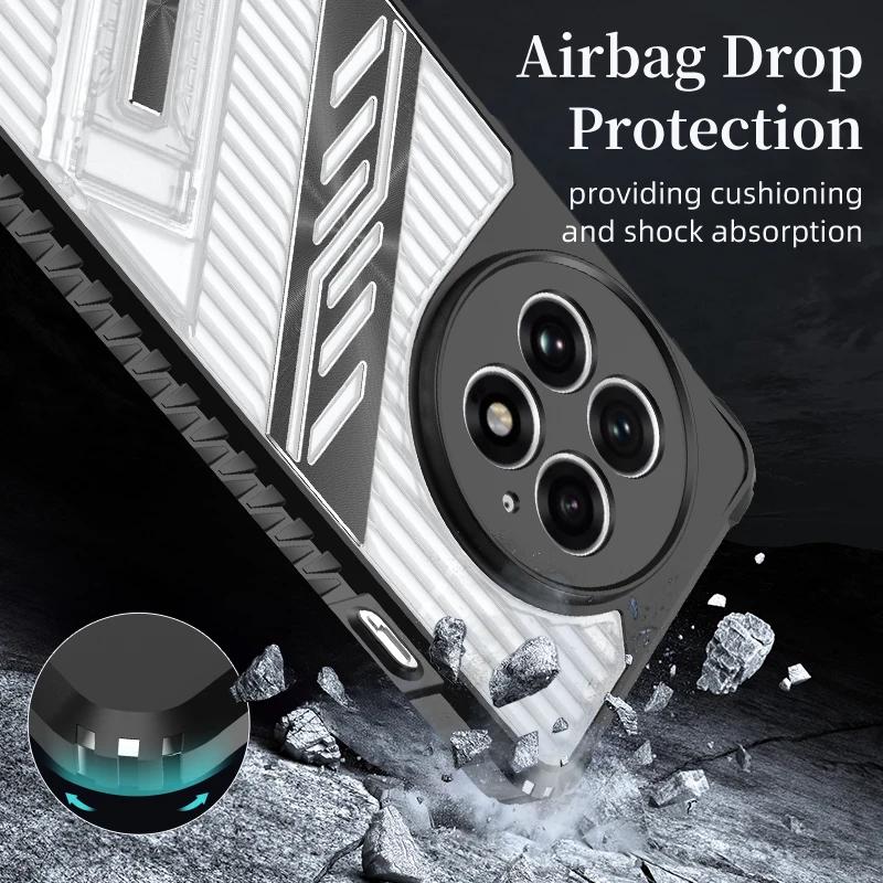 Anti-slip Kickstand Case For OnePlus 13 One Plus 13R Cover Stand Holder Transparent Shell Fundas Coque