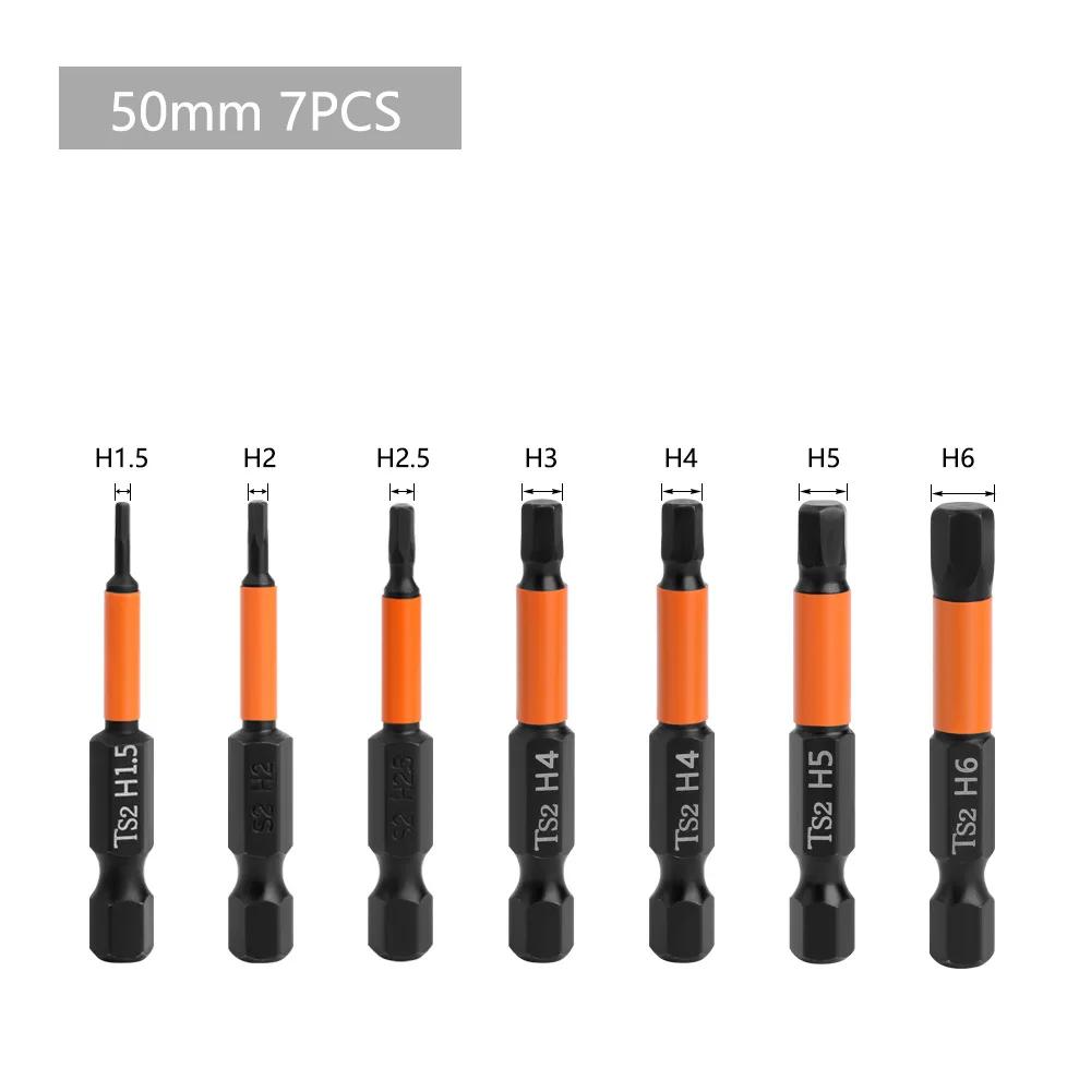 1pc 50/100mm Hex Head Wrench Drill Bit 1/4" Shank Quick Release Magnetic Screwdriver Bit H1.5 H2.5 H3.0 H4.0 H5.0 H6.0