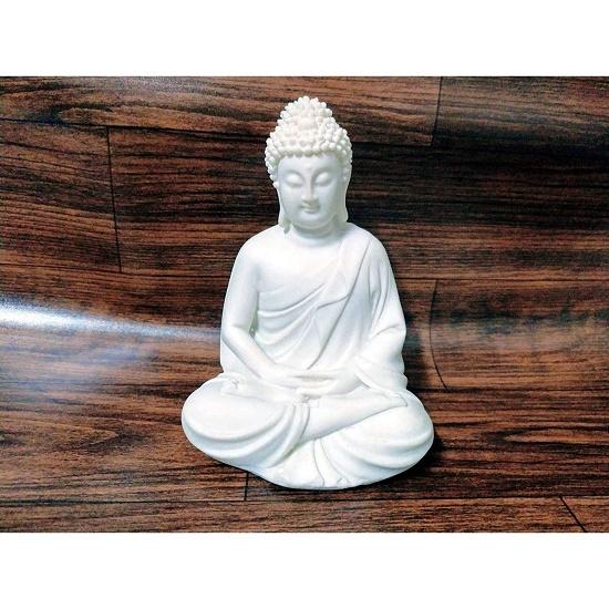 Pack 1 Meditation Buddha White Premium Rare Handcrafted Polymarble Meditation/Dhyan White Buddha Statue