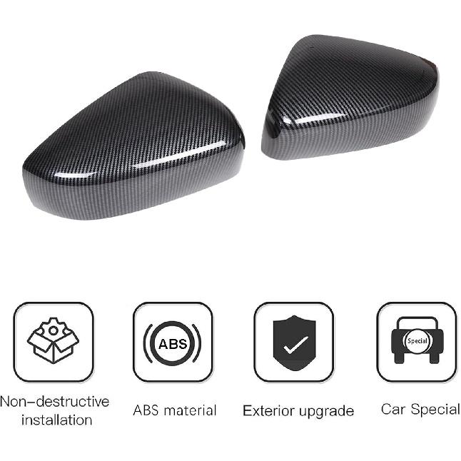 PIUGILH Exterior Rearview Mirror Cover Compatible with Subaru Crosstrek 2023 2024, ABS Side View Mirror Guard Cover, 2Pcs (Carbon Fiber Pattern)
