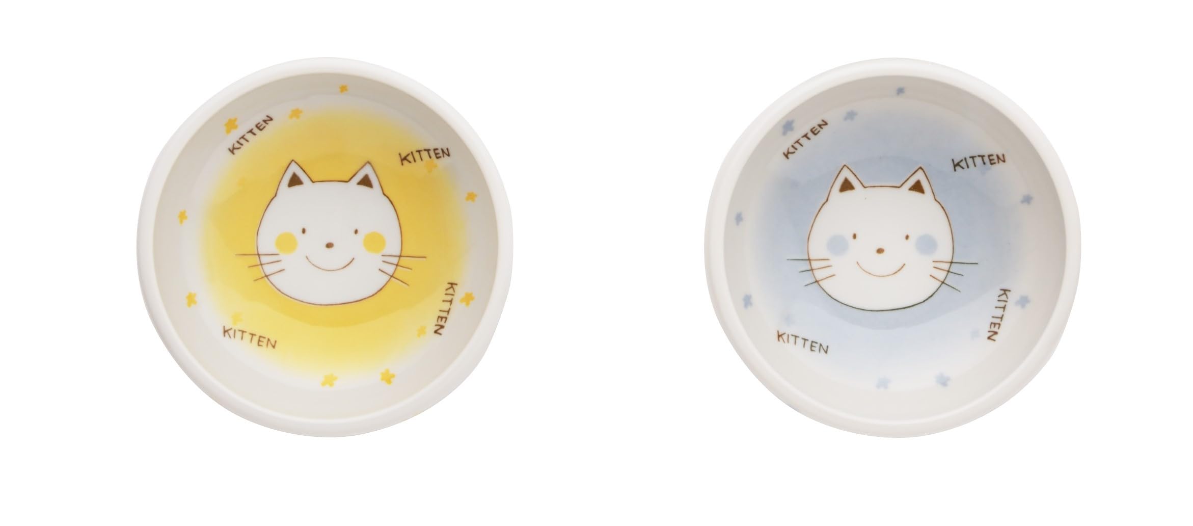 

Aito Smiling Cat Bowl of 2 Kids Tableware, Design, Easy-Scoop (Set Colors)