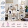 Teddy Bears and Bows Flannel Blanket Warm Soft Halloween Christmas Couch Warm Cozy Decorative Decor Gift for All Season