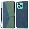 For Honor 400 Lite 5G Case Color Splicing Wallet Stand Leather Phone Cover with Wrist Strap