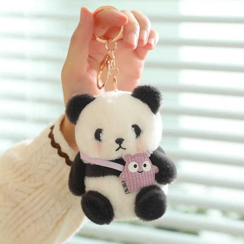Urocza Panda Kawaii Pluszowe Zabawki Breloczek Animal Crossing Panda Wisiorek Akcesoria do Torebki Breloczek do Kluczy Samochodowych Dekoracja Torebki z Prezentem dla Chłopca Dziewczynki