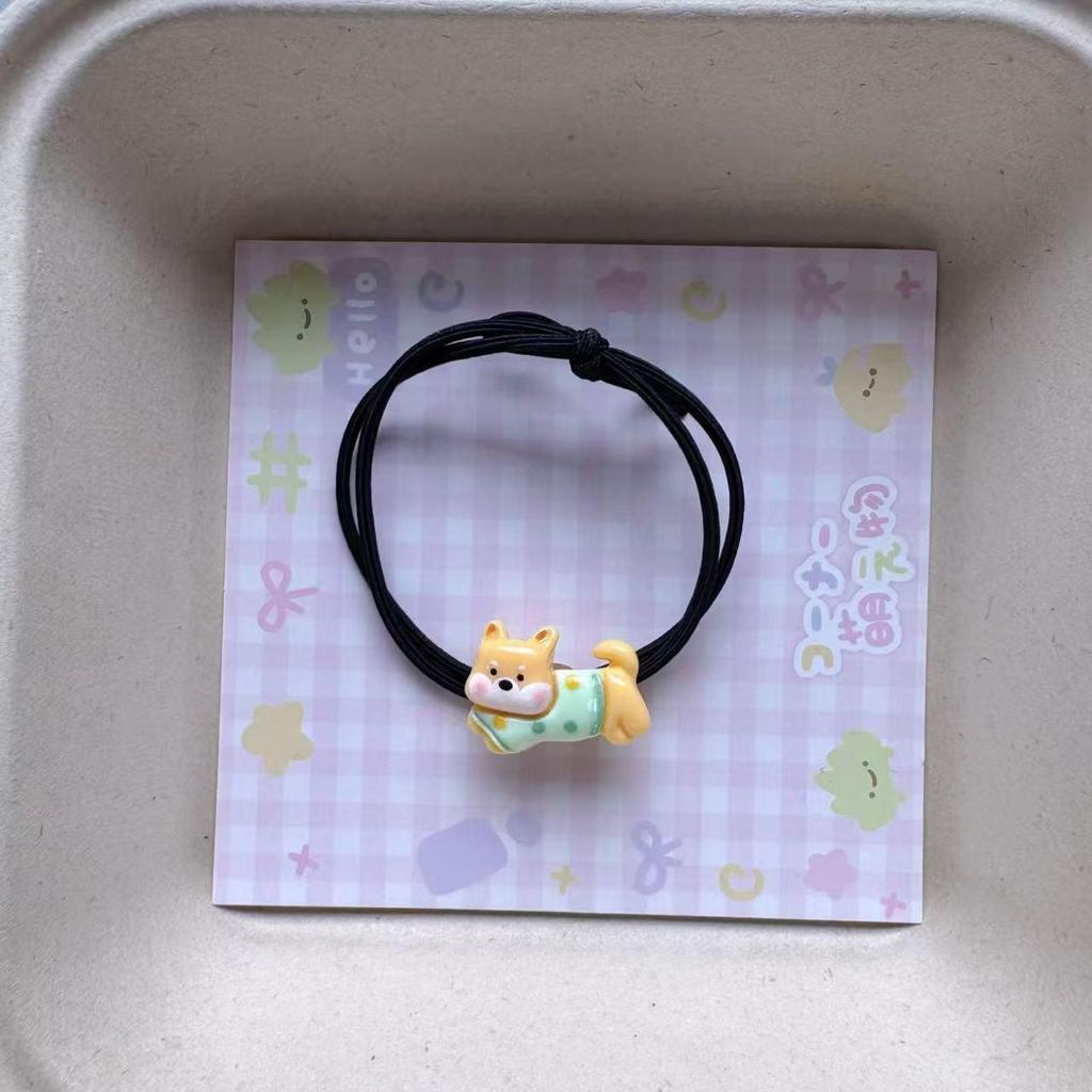 Cartoon Kitten Hair Tie: Cute Girly Rubber Band & Bracelet Mori Style