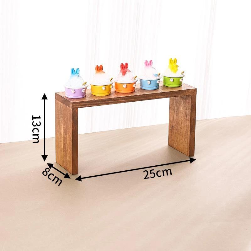 Rectangle Wood Jewelry Display Risers, Wood Shelf Showcase Fixtures Detachable Display Stand For Crafts