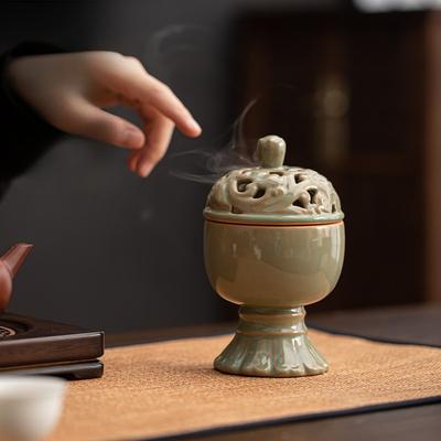 Chinese Zen Home Ceramic Incense Burner Creative Tea Ceremony Decoration Accessories Agarwood Incense Pan