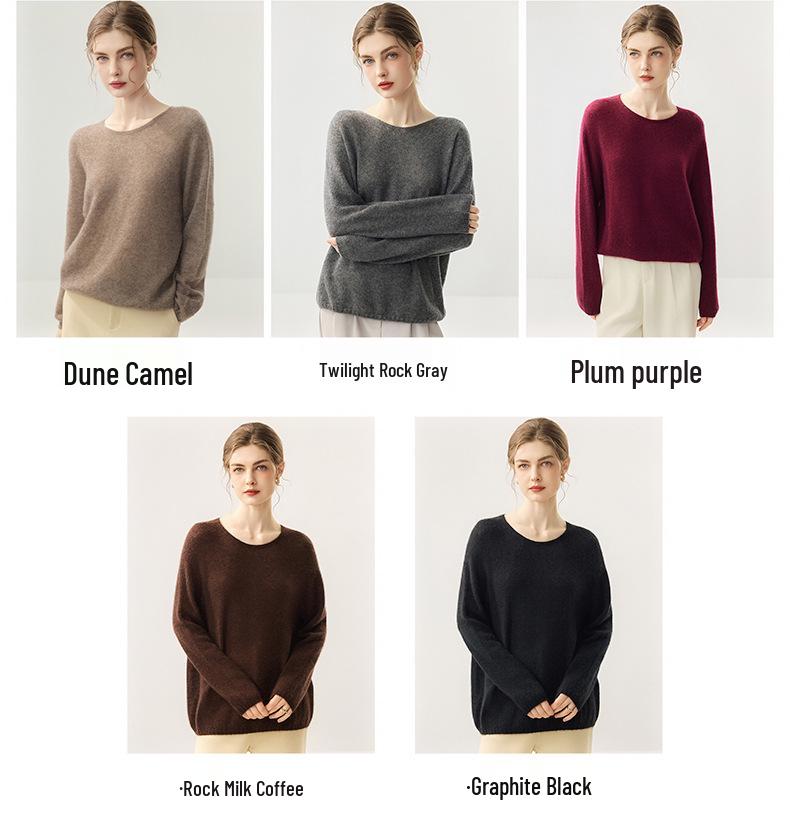Lekasha Women's Cashmere Goat Wool Loose Knit Sweater