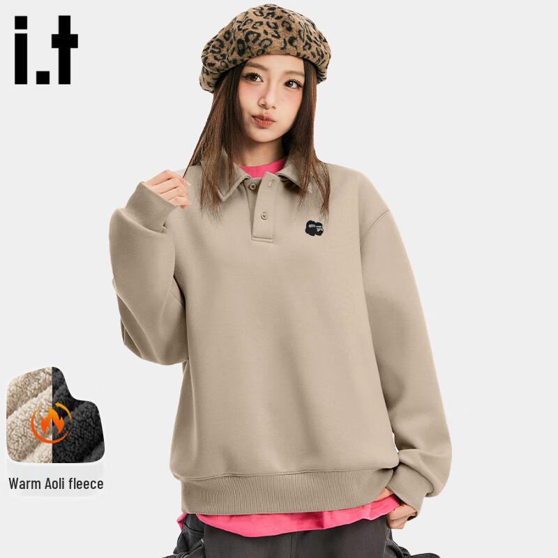 Fingercroxx IT Men's Fleece-Lined Loose Fit Lapel Sweatshirt