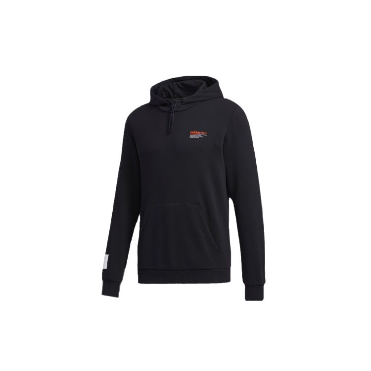 adidas neo Men's Black Hooded Pullover Sweatshirt GM2282