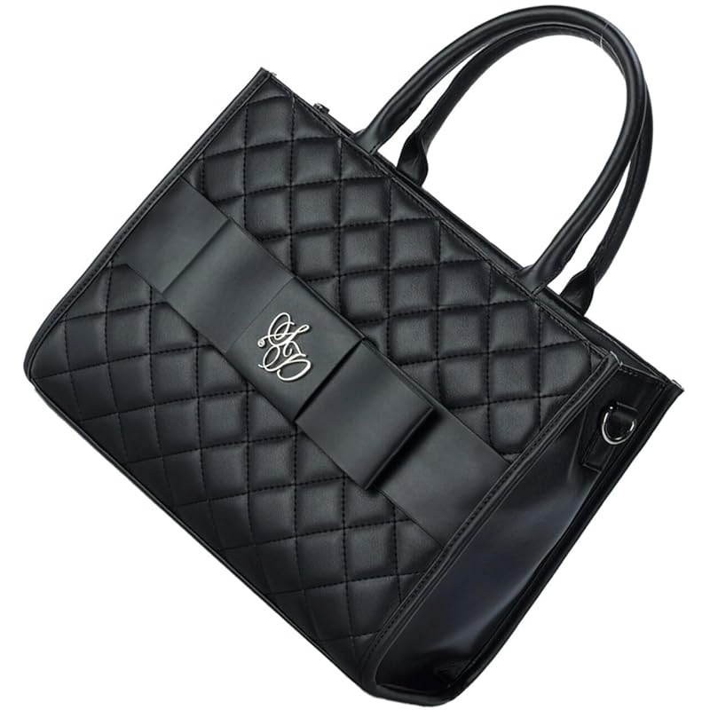 

[SecretDoor] black tote bag ladies large capacity A4 Synthetic leather With gusset handbag handbag shoulder bag 2WAY Larger big shoulder bag commute