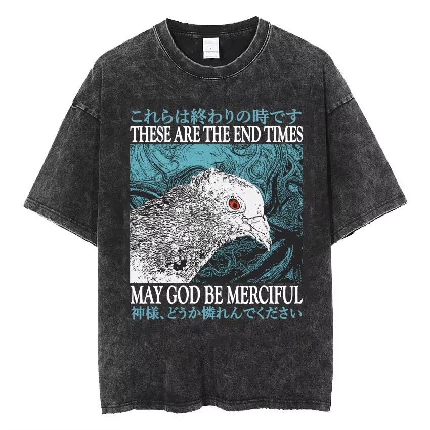 2026 New This Tshirt Presents a Japanese Style and Has a Vintage Washing Effect Making It Suitable for Men To Wear