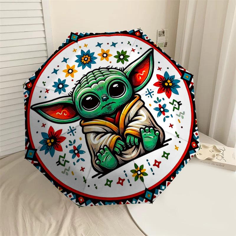 

1PC Baby Yoda, Mandala Umbrella-8-Rib Reinforced Portable Folding Travel Suitable for All Seasons Outdoor Daily Use Is an Ideal Choice -F311