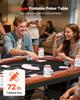 VEVOR Foldable Poker Table, 8 Player 1828.8 Mm Folding Casino Leisure Table with Padded Rails & Cup Holders