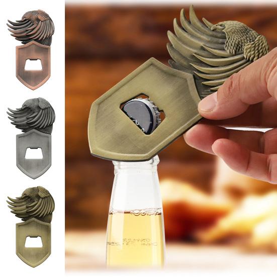 

Открывалка для пивных бутылок с тиснением орла, магнитная открывалка для бутылок, простая установка, деревянная открывалка для пивных бутылок из цинкового сплава зелёный