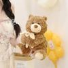Adorable Teddy Bear Plush Toy With Long Fur And Cute Rabbit Hugging Design For Birthdays And Gifts