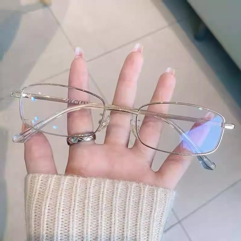 Y2K Vintage Brille Metallrahmen Halbrahmen Ohne Gläser Mädchen Schick Cosplay Party Dekoration Brille Metall Pography Brille