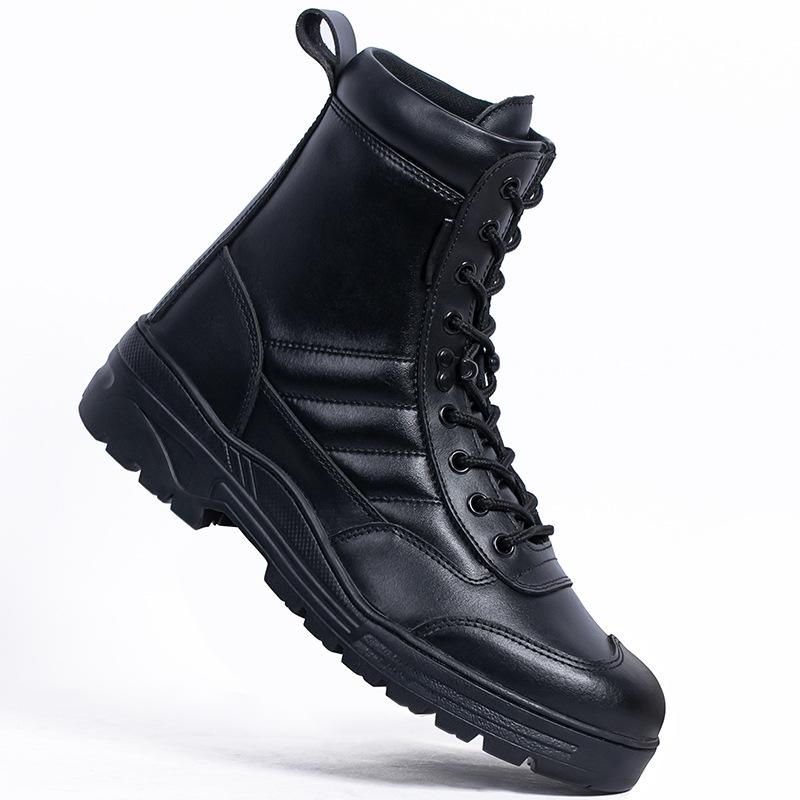 

Factory Full Leather Boots Casual High Top Training Desert Black Work Shoes Hiking 38 чёрный