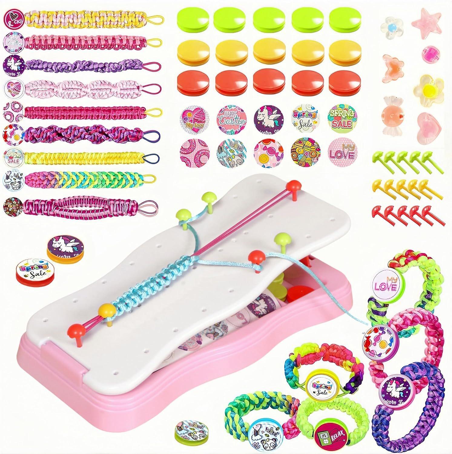 

Набор для плетения браслетов дружбы своими руками, креативный эластичный материал для поделок, идеальный подарок-головоломка для девочек розовый