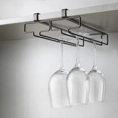 Scaffale porta calici a due file Durevole Leggero Porta bicchieri da vino Senza fori Antiruggine Rastrelliera da appendere per bicchieri da vino Utensili da cucina