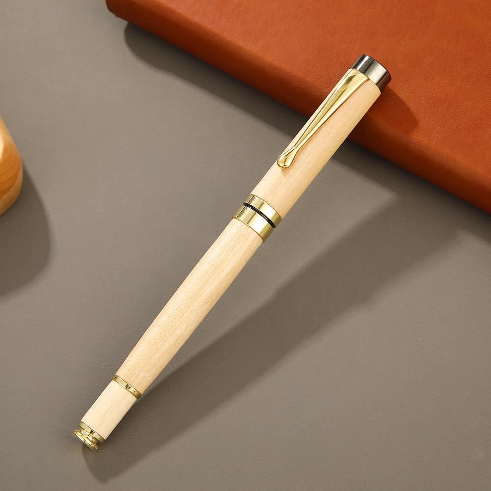 Maple Two-Tone Wooden Signature Pen & Writing Case Set for Teacher's Day & Students