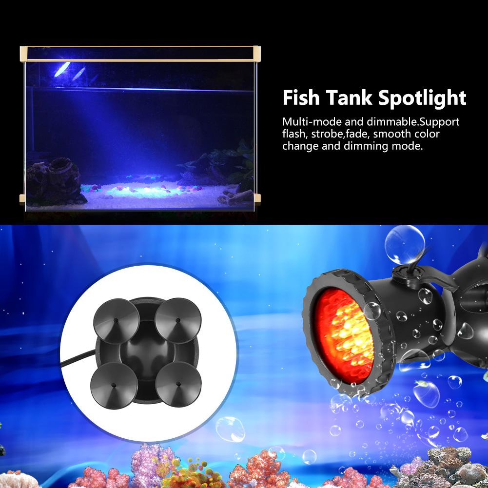 Akvarium LED Vanntett Belysning RGB Senkbar Spotlight Akvarium Hagedam(#9)