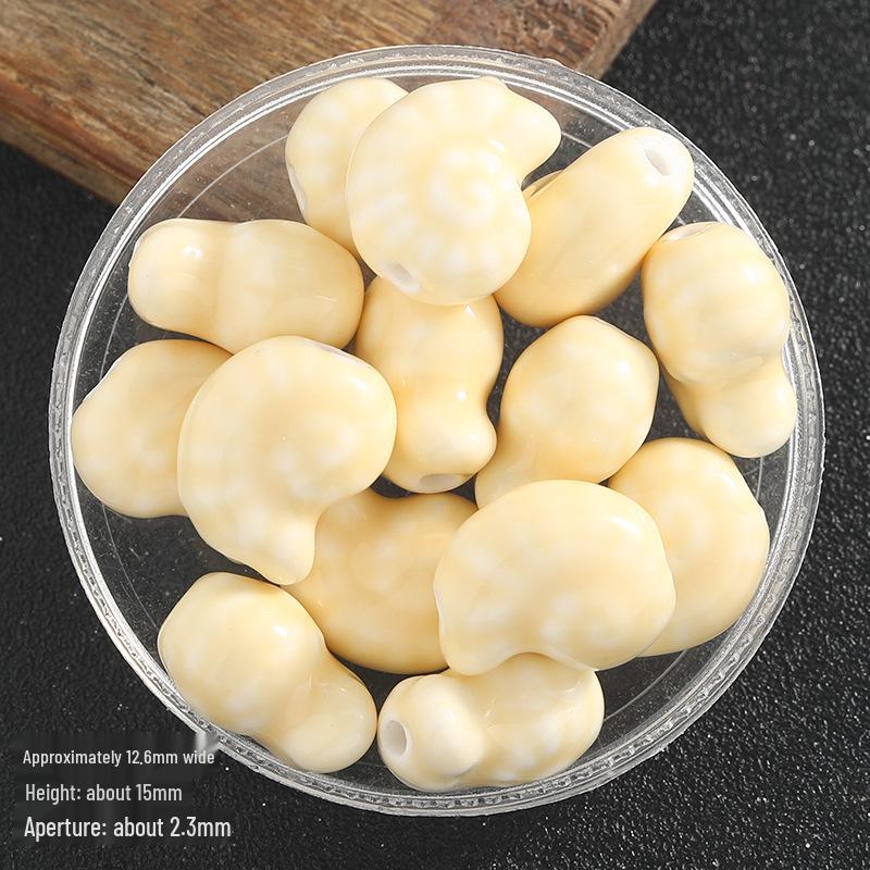 Colorful Ceramic Conch Shell Beads: Loose Snail Beads for Handmade DIY Jewelry and Accessories