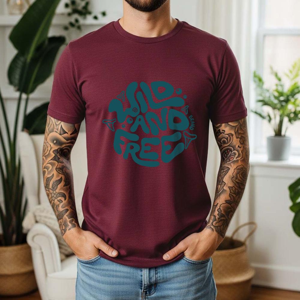 New Summer Unisexs 100 Pure Cotton TShirt Wild And Free Boho Wanderlust Style Vintage Graphic Casual Breathable Short Sleeve