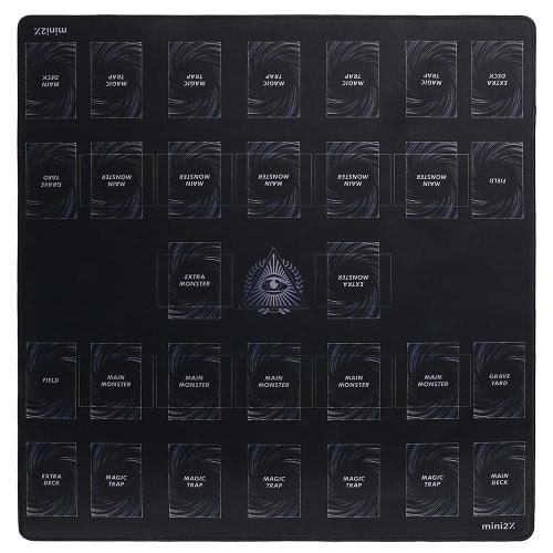 mini2x TCG Yu-Gi-Oh! Card Rubber Playmat, Battlefield, Full Size, 60x60cm, with Storage Bag, Card Supplies