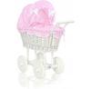 Sweet Baby Wicker Doll Stroller High with Bedding Set