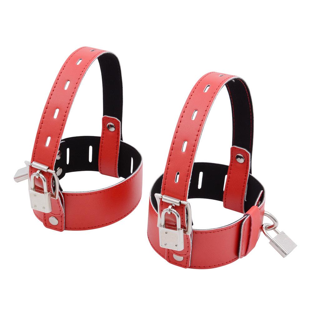 Leather Sexy High Heels SM Training Female Slave Binding Footcuff Sex Toy Adult Sex Product One Piece